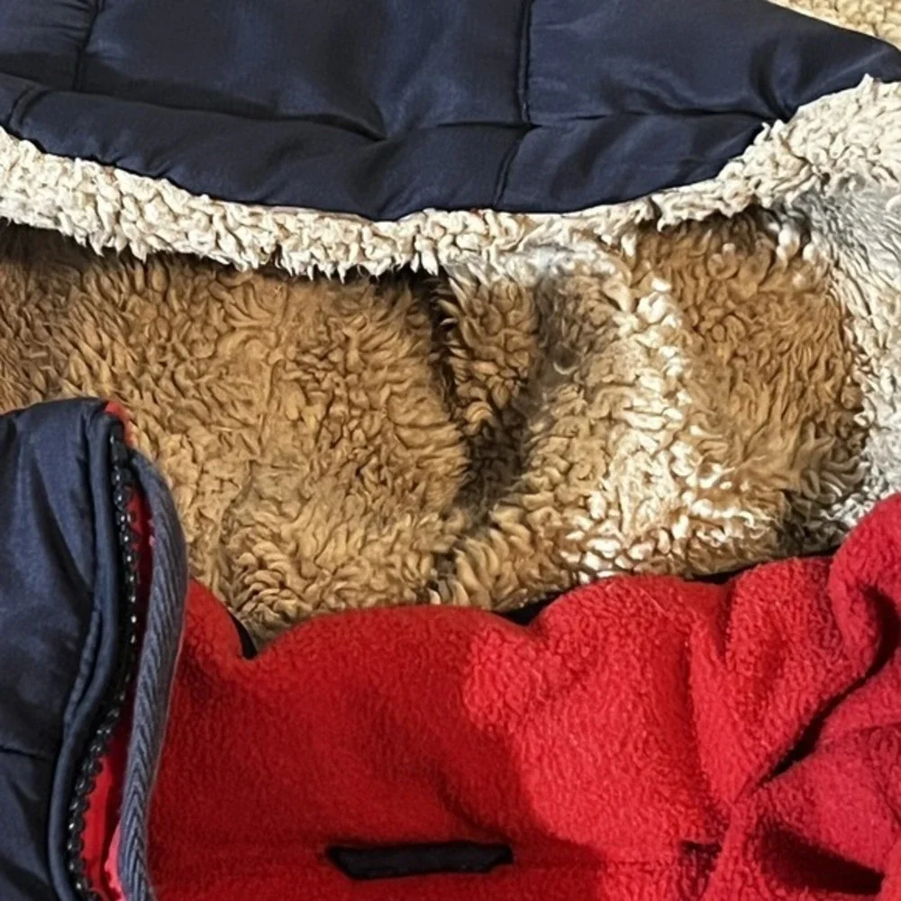 OshKosh Bgosh Red White & Blue‎ Sherpa Kids Coat With Lined Hood Size L/7